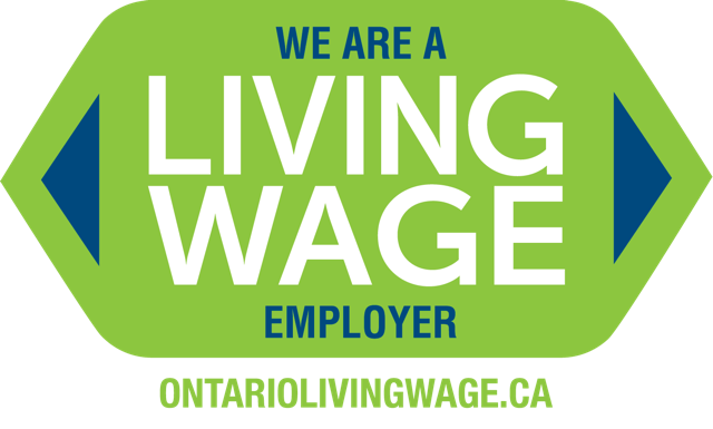 Nous sommes un employeur Living Wage offrant un salaire minimum vital (ontariolivingwage.ca)
